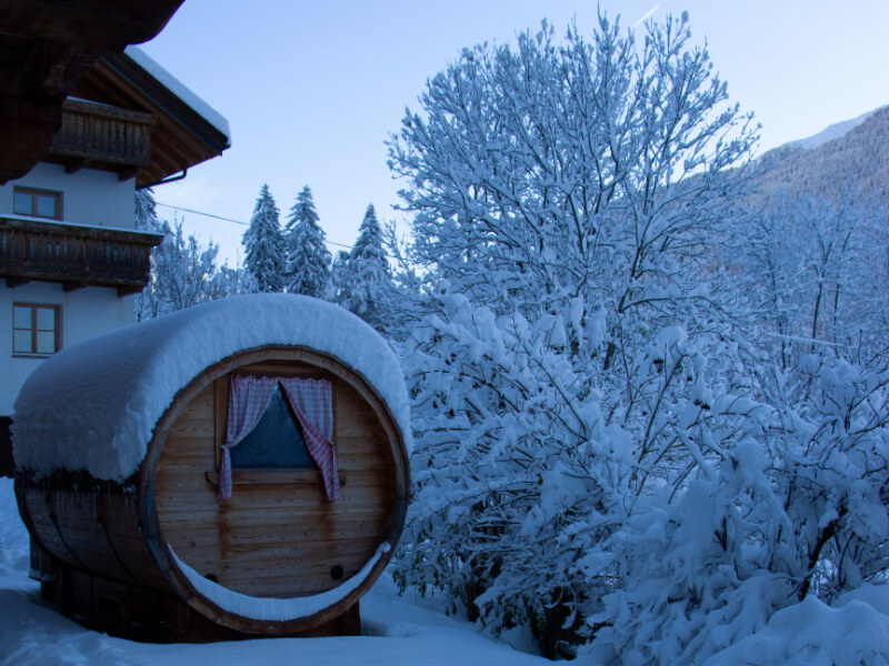 Finish sauna in winter